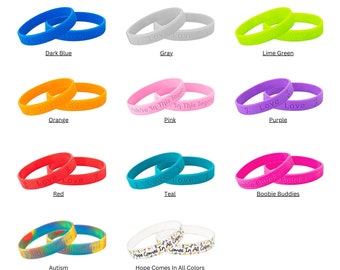 Bulk Silicone Awareness Bracelets (Choose Your Color) - Disease & Cancer Bands, Charity wristbands, Fundraising Bracelet-Bulk Silicone Bands