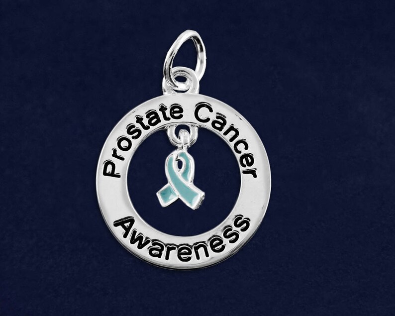 C-126-12PC 10 Charms 10 Prostate Cancer Circle Charms in a Bag
