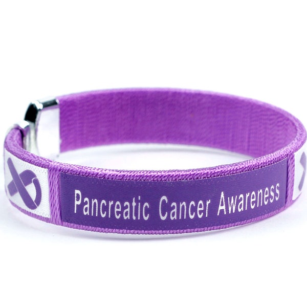 Pancreatic Cancer Awareness Necklace – Purple Ribbon Stainless Steel Pendant, Support Jewelry