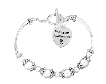 Parkinsons Disease Awareness Swarovski Crystal and Sterling Silver Bracelet