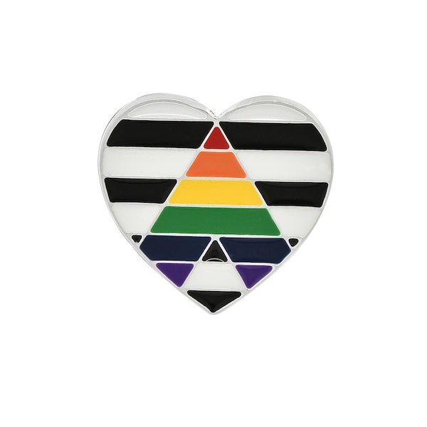 Straight Ally Flag Heart Pins, Straight Ally LGBTQ Pride Lapel Pins for Parades, Rallies, Giveaways - Bulk Quantities Available