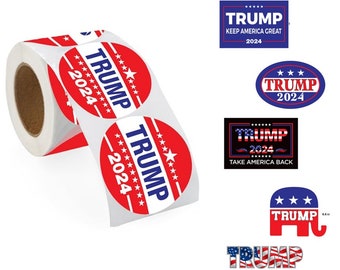 Trump Election Stickers (Various Styles) - Make American Great Again, Republican Election Stickers, Donald Trump Flag- 250 Stickers per Roll