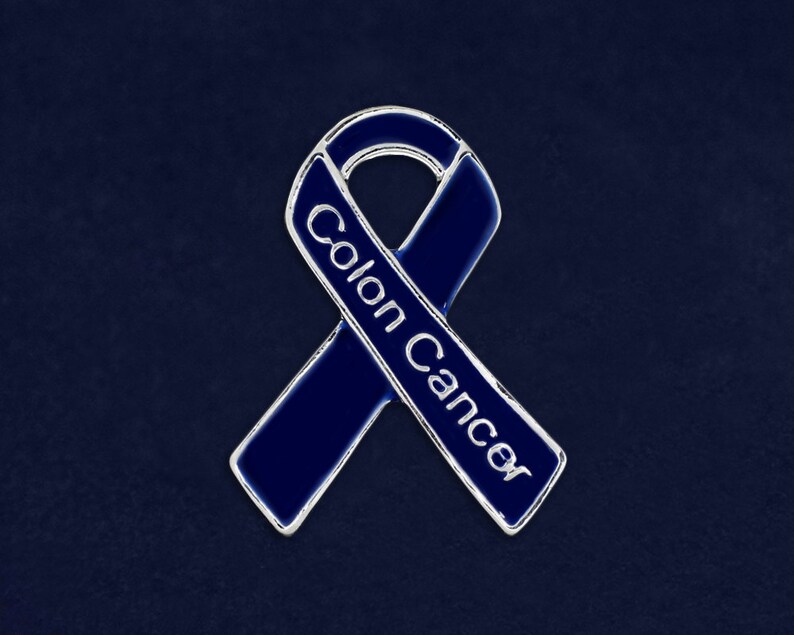 Colon Cancer Awareness Ribbon Pins Dark Blue Colon Cancer - Etsy