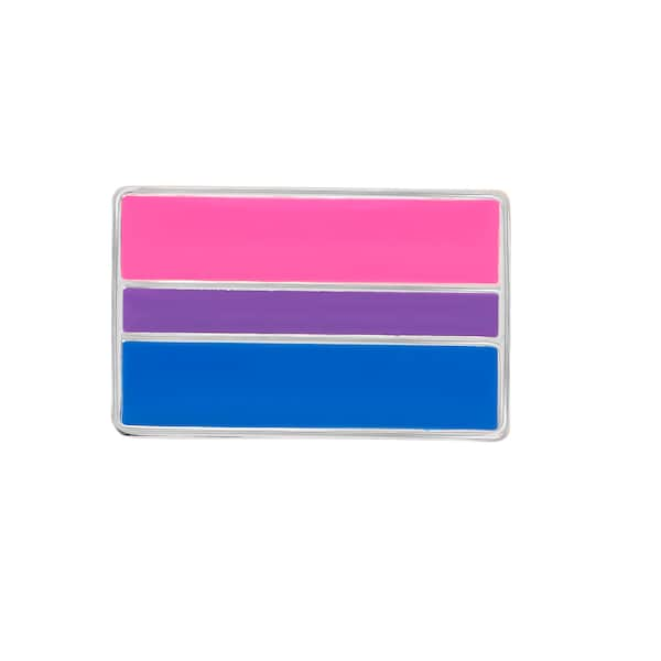 Rectangle Bisexual Pride Flag Pins for PRIDE Parades, LTGBTQ Events, Fundraising, Gift Giving  - Available in Bulk Quantities