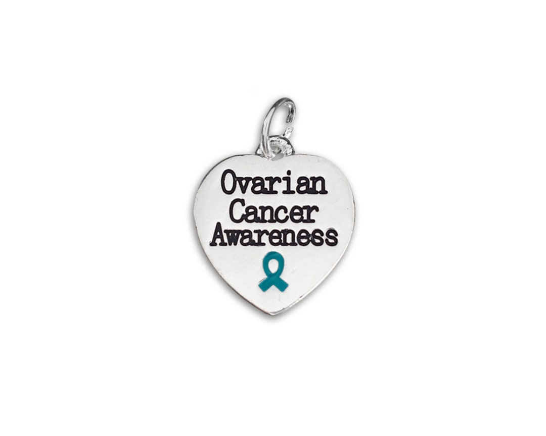 Ovarian Cancer Awareness Heart Charms for Ovarian Cancer Jewelry Making
