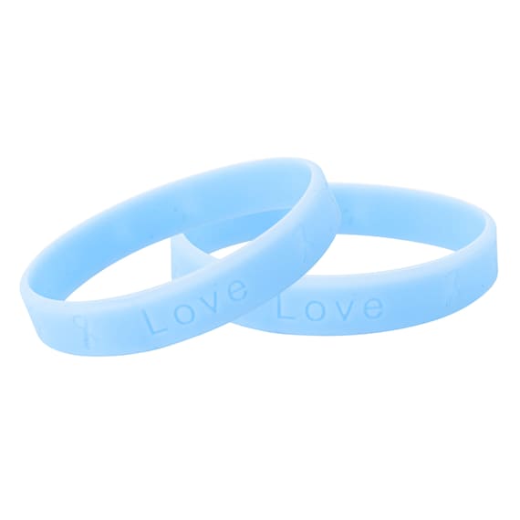 Light Blue Silicone Bracelet Wristbands for Prostate Cancer Pro