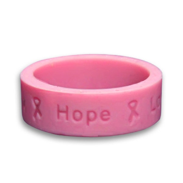 Pink Silicone Rings for Breast Cancer Awareness, Pink Rubber Rings for Pink Ribbon Fundraising, Giveaways, Gifts - Bulk Quantities Available