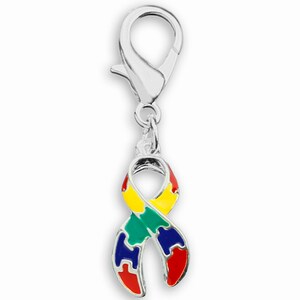 Large Autism Ribbon Hanging Charms for Pet Collars, Purses, Fundraising, Gift Giving, Events Available in Bulk Quantities image 1