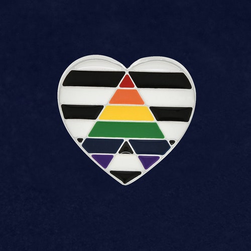 Straight Ally Flag Heart Pins Straight Ally LGBTQ Pride Lapel Etsy