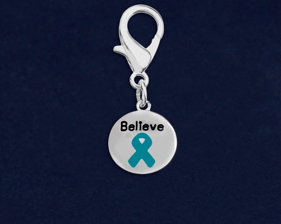 Fundraising For A Cause Purple Ribbon Believe Charm on Black Cord Bracelet Retail