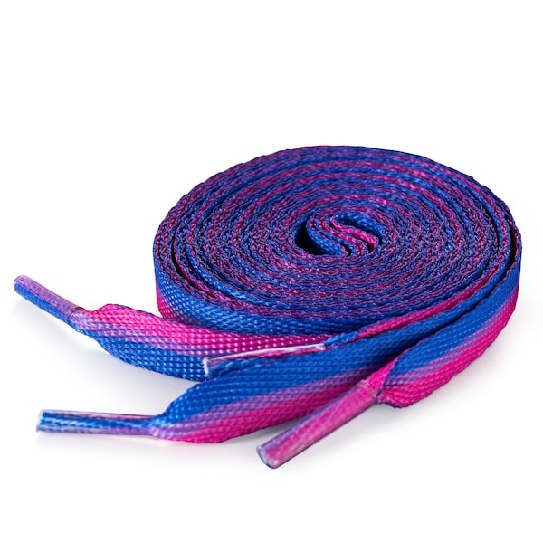 Bisexual Flag Striped Shoe Laces for PRIDE Parades & Events, Bisexual Striped Laces - Bulk Quantities Available