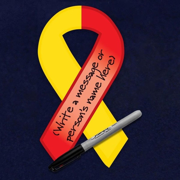 50 Red & Yellow Awareness Paper Donation Ribbons for COVID, Long Term Covid, Hepatitis C (50 Ribbons)