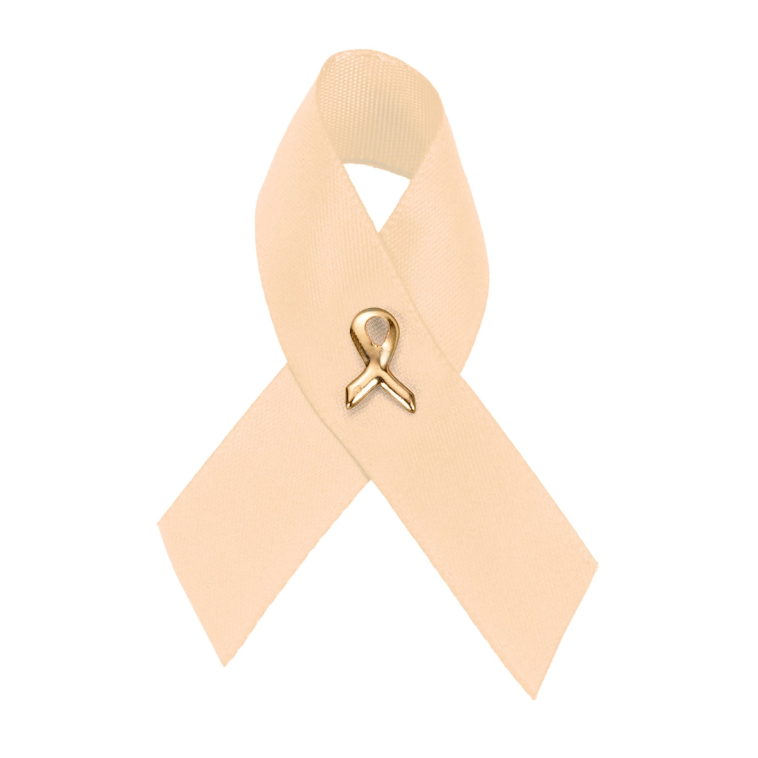 Satin Peach Awareness Ribbon Pins for Uterine Cancer and - Etsy