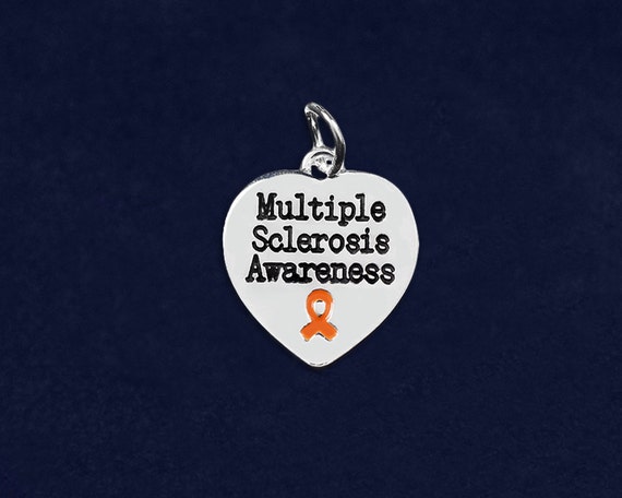 Multiple Sclerosis Awareness Adjustable Charm Bracelet Orange Ribbon  Support | eBay