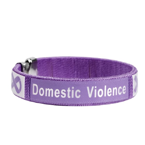 Inexpensive Domestic Violence Awareness Bangle Bracelets for Purple Ribbon Fundraising, Gift Giving, Events - Bulk Quantities Available
