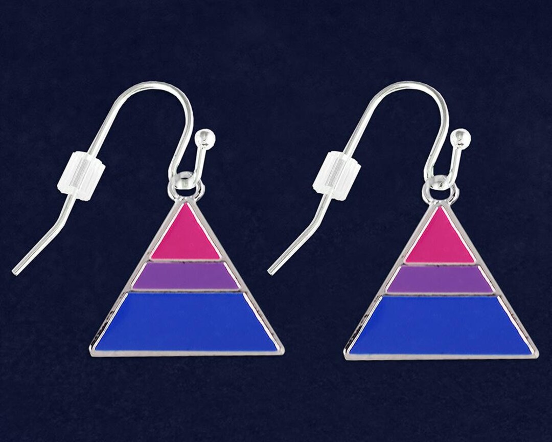 Triangle Bisexual Hanging Earrings - Etsy