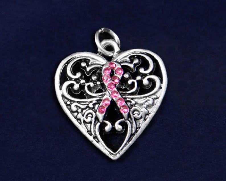 Retail Fundraising For A Cause Crystal Pink & Blue Ribbon Silver Heart Hanging Charm Retail Fundraising For A Cause Crystal Pink & Blue Ribbon Silver Heart Hanging Charm