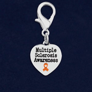 Multiple Sclerosis Awareness Heart Hanging Charms