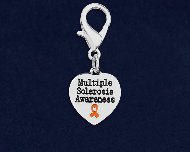 Multiple Sclerosis Awareness Heart Hanging Charm 1 Hanging Charm - Retail RE-HC-HRT-5MS