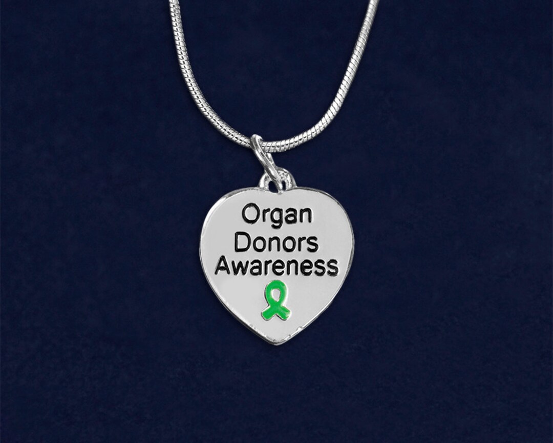 Organ Donors Awareness Heart Necklace Etsy