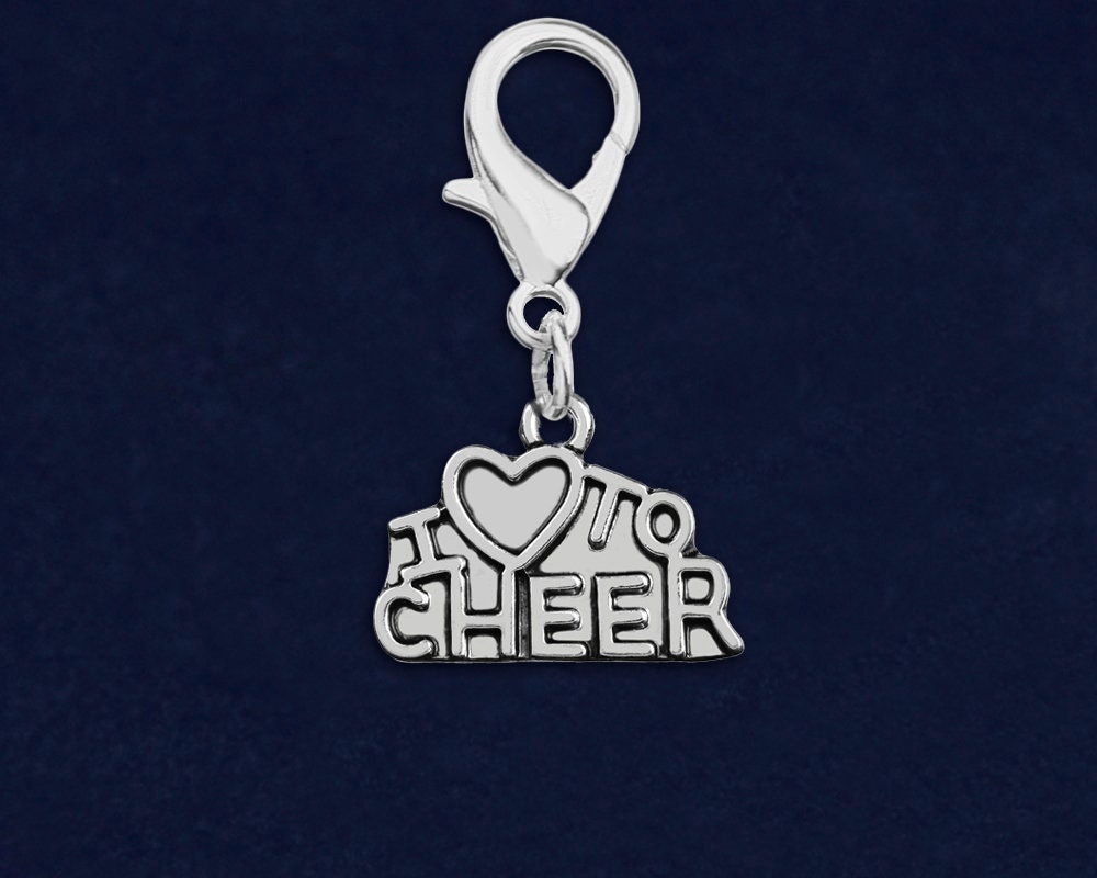 20pcs--I love to cheer charms, Cheerleader Megaphone Charm pendants, Cheer,  Cheerleading 16x14mm