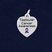 Melanoma Awareness Bracelet Set - 5 Black Ribbon Rope Bracelets With Heart Charm, 8 Inch, Sterling Silver Plated