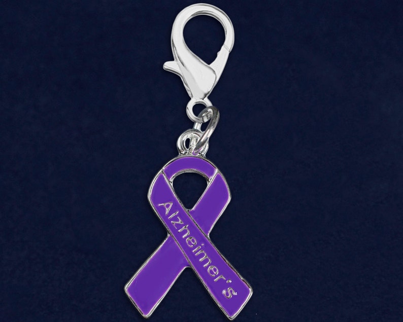 RE-HC-29-4AL Retail Alzheimer/'s Purple Ribbon Hanging Charms
