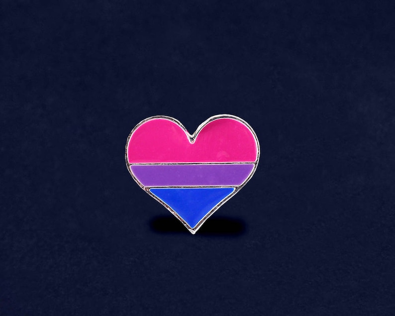 Bisexual pride drip heart sticker by tigerparadise