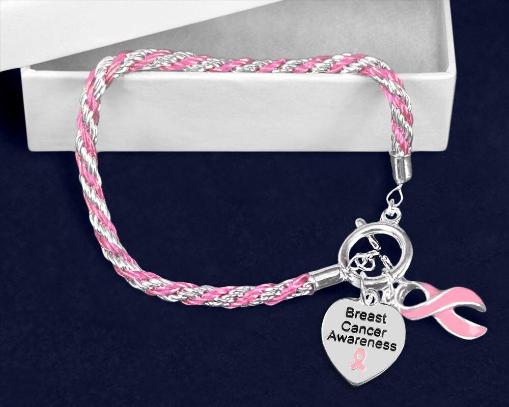 Pink ribbon bracelet 2019 shop