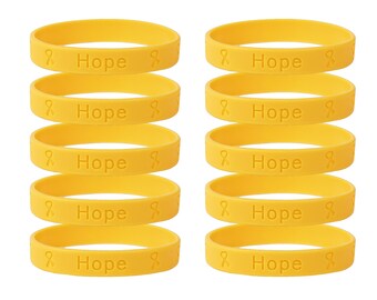 Gold Silicone Bracelet Wristbands for Childhood Cancer, Neuroblastoma, COPD Awareness, Fundraising, Gift Giving  Bulk Quantities Available