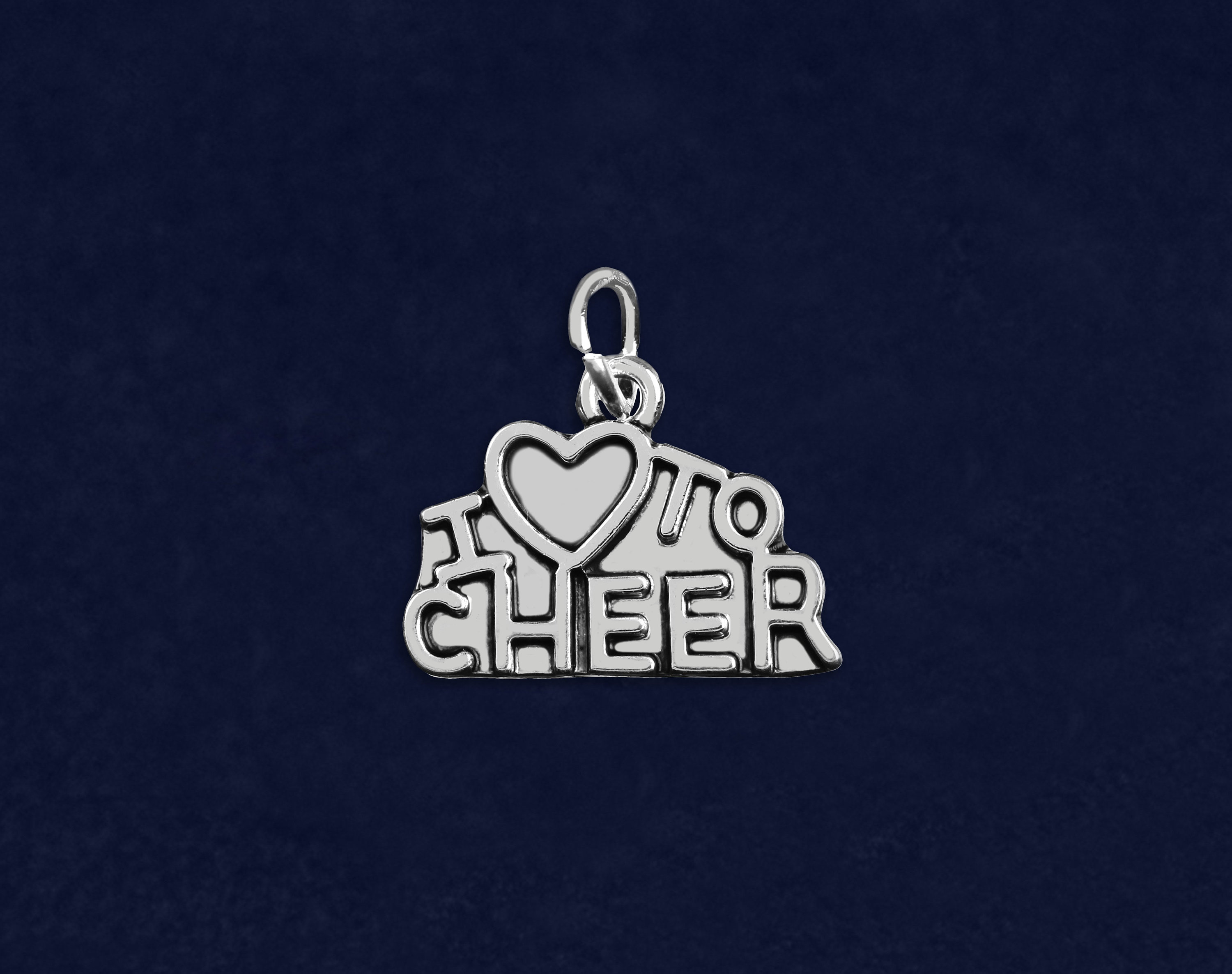 50pcs Cheer Charms I Love To Cheer Charm Antique Silver Tone 14x10mm cf1823