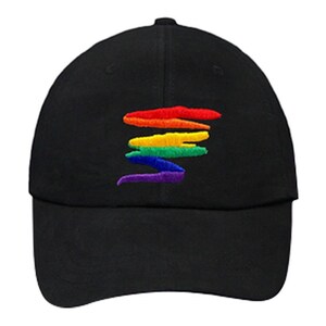 Rainbow Squiggle Baseball Hats, LGBT Hat, Rainbow Baseball Hat, Pride Parades, Gift Giving - Bulk Quantities Available