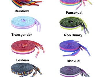 Gay Pride Shoe Laces - Rainbow, Transgender, Bisexual, Asexual, NonBinary, Lesbian,  Quasar, LGBTQ+ Laces, PRIDE Parades  - Bulk Packs