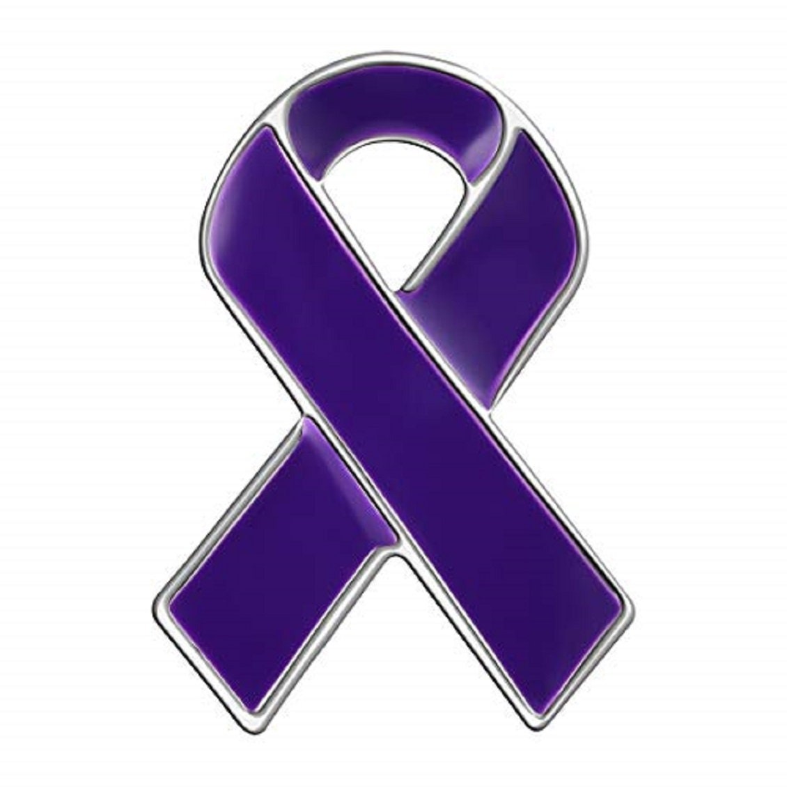 Purple Ribbon Set For Pancreatic Cancer Awareness Emblem Against