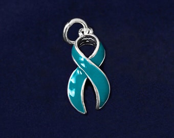 Large Teal Ribbon Charm (RE-CHARM-01-3)