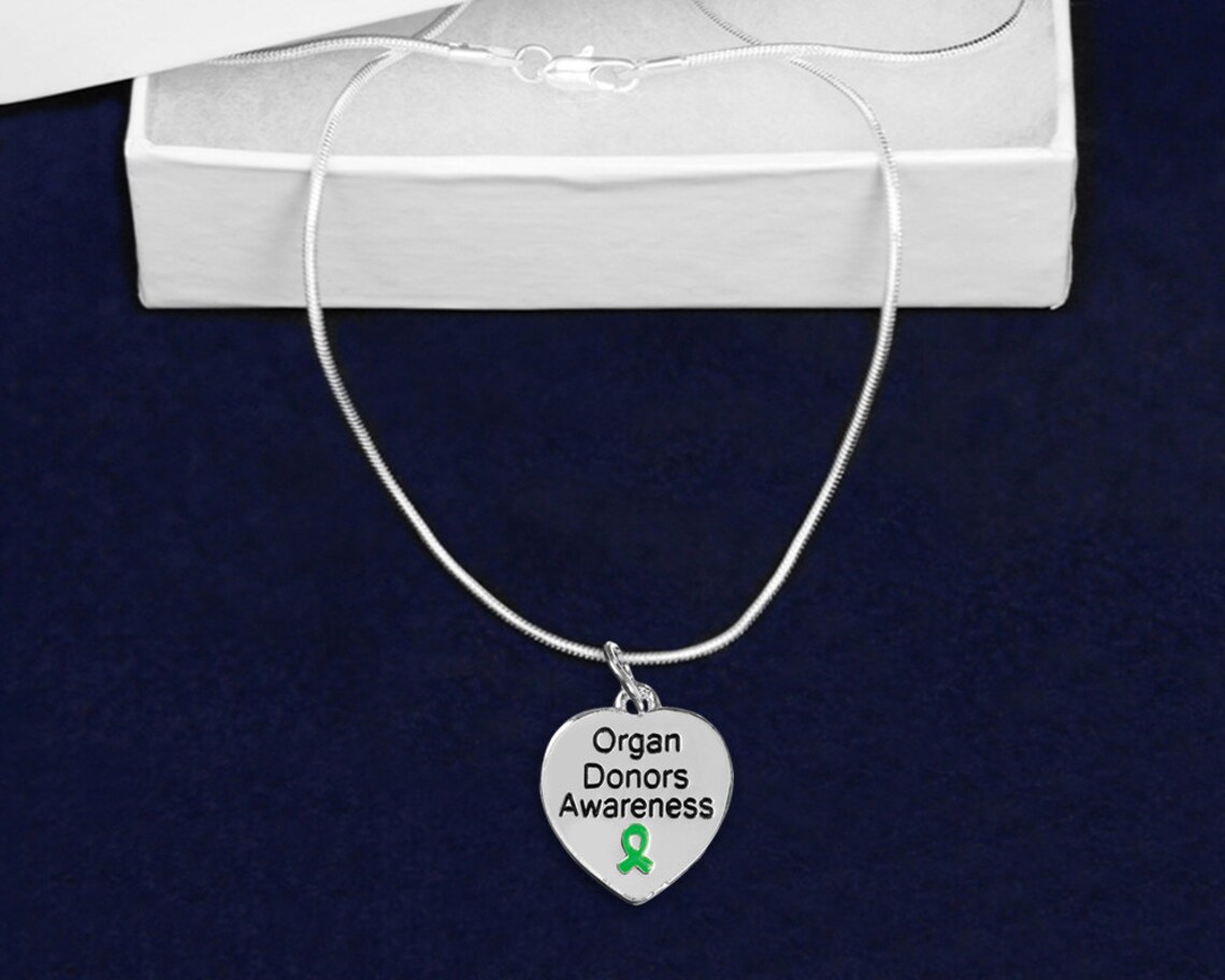 Organ Donors Awareness Heart Necklace Etsy