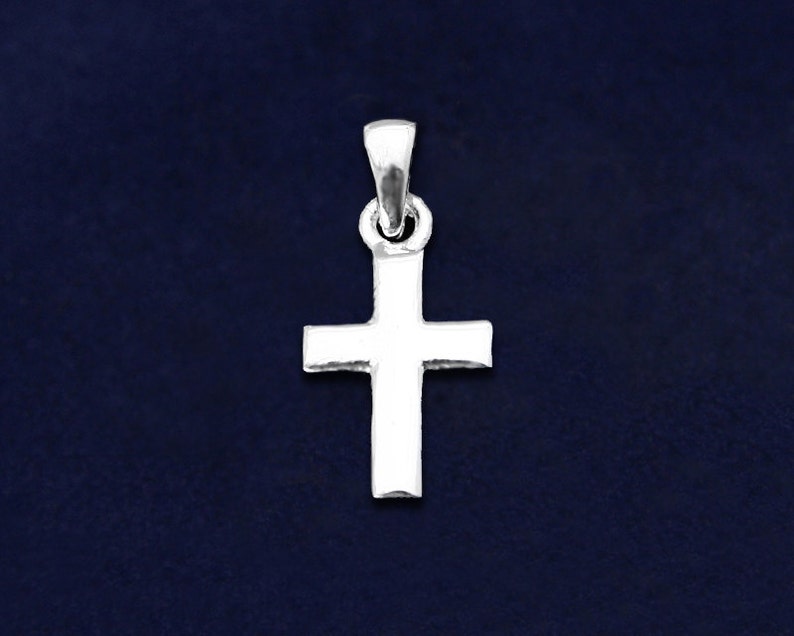 Small Silver Cross Charm image 1