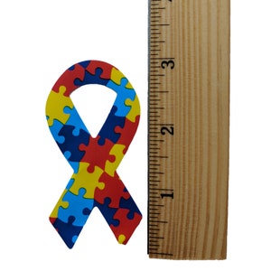 250 Large Autism Awareness Ribbon Stickers, Autism Puzzle Ribbon Shaped Stickers 250 Stickers image 4