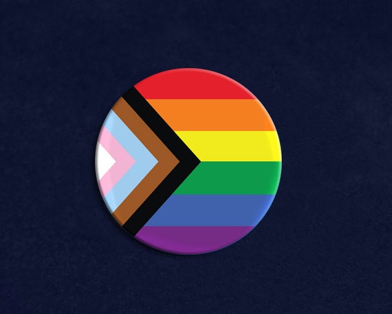 Round Daniel Quasar Progress Pride Rainbow Flag Etsy