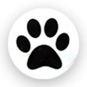 250 Black Paw Print Circle Stickers for Animal Rescue Groups, Pet Lovers 250 Stickers/Roll image 2