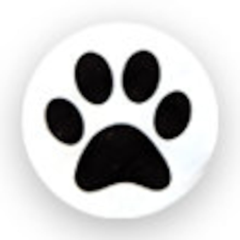 250 Black Paw Print Circle Stickers for Animal Rescue Groups, Pet Lovers 250 Stickers/Roll image 2
