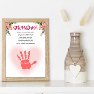 Mother&#39;s Day Handprint Craft, Happy Mother&#39;s Day Preschool Craft Printable, Mother&#39;s Day Gift from kids, DIY Handprint for Mom, gift for mom