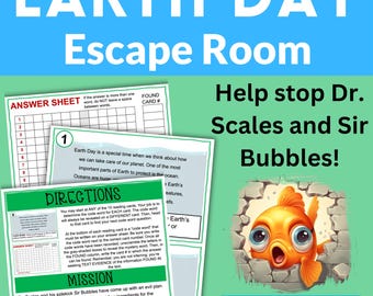 Earth Day Escape Room for Kids, Earth Day Activity, Escape Room Game, Earth Day Puzzle, Science Escape Room, DIY Escape Room at home