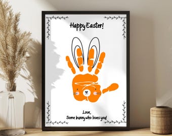 Easter Handprint Footprint Craft printable, Easter toddler baby preschool craft, Easter Handprint Art, Keepsake for kids grandparent family