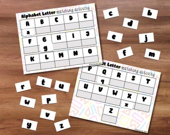 Letter Matching Activity|ABC preschool practice|Alphabet printable|Homeschool Resource|Toddler Busy Book|Montessori printable