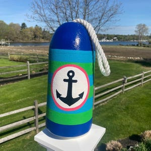 Painted Buoy, Lobster Buoy, Nautical Buoy, Beach Decor, Nautical Decor, Hand Painted Buoy, Patio Gift, USA Buoy, Anchor Art, Beach Art, Buoy
