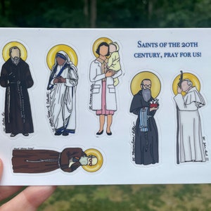 20th Century Saints Sticker Sheet | Catholic sticker sheet| Easter gift| First Communion Gift | Confirmation Gift