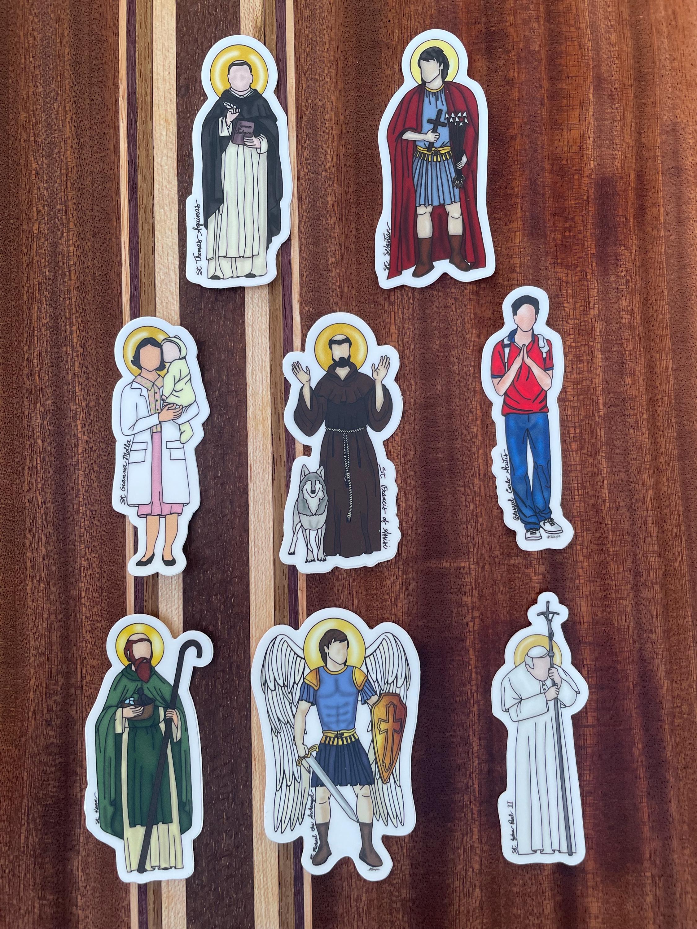 Catholic Saint Stickers | Waterproof Vinyl Decals | Gianna | Sebastian ...