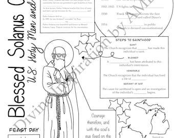 Gesegnete Solanus Casey Doodle Notizen | Homeschool-Ressource | Katholische Schulressource