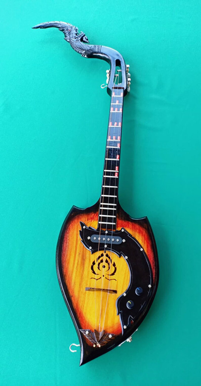 Isarn Acoustic Electric Phin 3 Strings Thai Lao Guitar Etsy